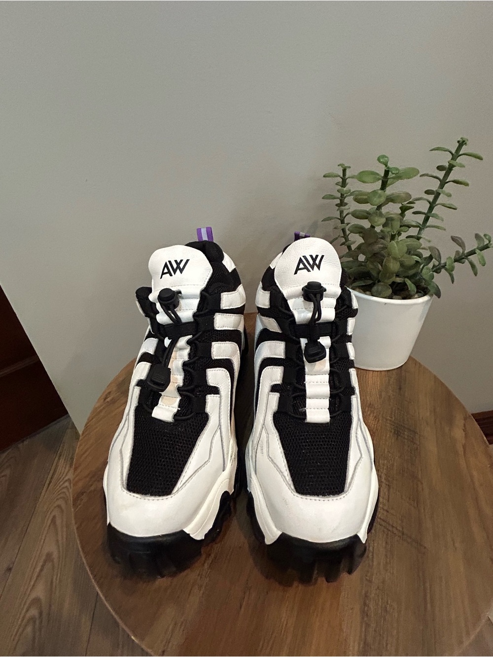 Anthony Wang Blackberry-02 Platform Sneakers White Black Women’s 10 - Picture 4 of 10